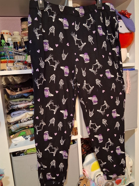 celebrate Halloween Other - Black Skeleton Hand & Purple Cup Pajama Pants